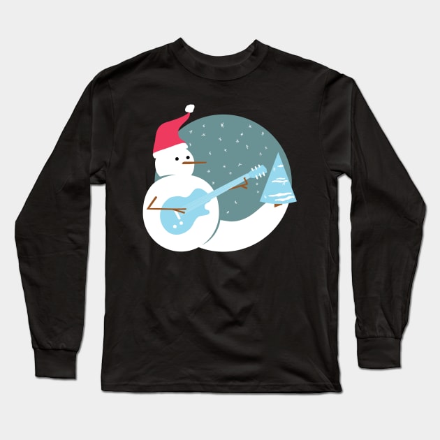 Rock & Roll Frosty the Snowman Long Sleeve T-Shirt by zim9